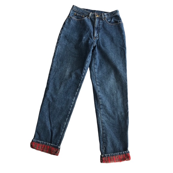 Red Flannel Lined Jeans Womens 